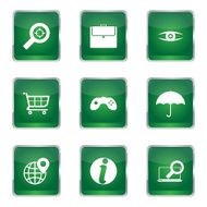 SEO Internet Sign Square Vector Green Icon Design Set 10 N5
