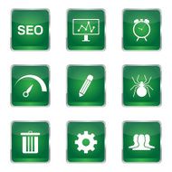 SEO Internet Sign Square Vector Green Icon Design Set 8 N5