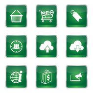 SEO Internet Sign Square Vector Green Icon Design Set 7 N5