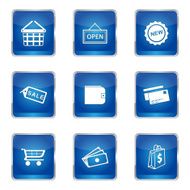 Shopping Sign Square Vector Blue Icon Design Set 2 N4