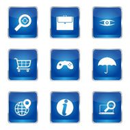 SEO Internet Sign Square Vector Blue Icon Design Set 10 N5