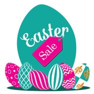Easter egg hunt background flat design EPS10 vector N2