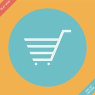 Shopping cart sign - vector illustration