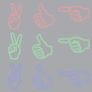Neon Sign in Form of a Hand