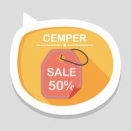 shopping sale price tag flat icon with long shadow eps10 N21