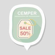 shopping sale price tag flat icon with long shadow eps10 N22