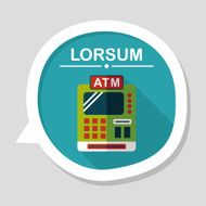 shopping cash register flat icon with long shadow eps10 N4