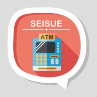 shopping cash register flat icon with long shadow eps10 N5