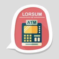 shopping cash register flat icon with long shadow eps10 N7
