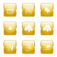 SEO Internet Sign Square Vector Yellow Icon Design Set 7 N5