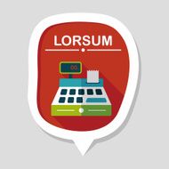 shopping cash register flat icon with long shadow eps10 N8
