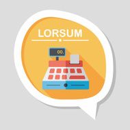 shopping cash register flat icon with long shadow eps10 N9
