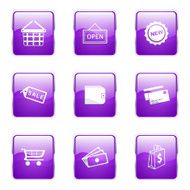 Shopping Sign Square Vector Violet Icon Design Set 2 N5