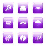 SEO Internet Sign Square Vector Violet Icon Design Set 10 N6