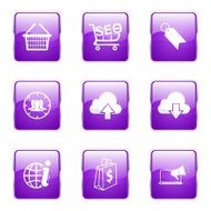 SEO Internet Sign Square Vector Violet Icon Design Set 7 N6