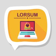 online shopping flat icon with long shadow eps10 N22
