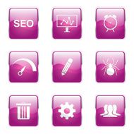 SEO Internet Sign Square Vector Pink Icon Design Set 8 N5