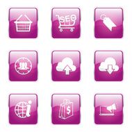 SEO Internet Sign Square Vector Pink Icon Design Set 7 N6