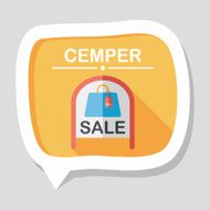 shopping store sale sign flat icon with long shadow eps10 N7