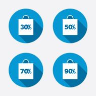 Sale bag tag icons Discount symbols N66