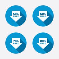 Sale arrow tag icons Discount symbols N36
