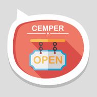 shopping store sign flat icon with long shadow eps10 N37