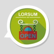 shopping store sign flat icon with long shadow eps10 N39