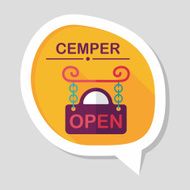 shopping store sign flat icon with long shadow eps10 N40