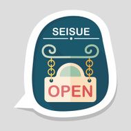 shopping store sign flat icon with long shadow eps10 N41