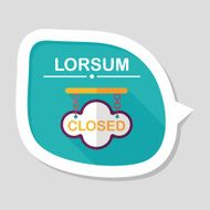 shopping store sign flat icon with long shadow eps10 N42