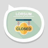 shopping store sign flat icon with long shadow eps10 N43