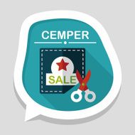 shopping sale coupon flat icon with long shadow eps10 N16