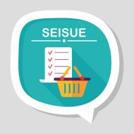 shopping list flat icon with long shadow eps10 N5