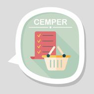 shopping list flat icon with long shadow eps10 N6