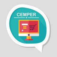 online shopping flat icon with long shadow eps10 N23