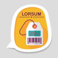shopping sale price tag flat icon with long shadow eps10 N23