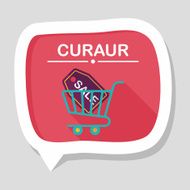 shopping cart flat icon with long shadow eps10 N20