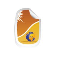 sticker travel illustration with globe vector