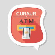 atm flat icon with long shadow N12