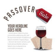 Passover sale wine and matzoh background EPS 10 vector