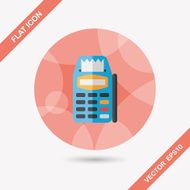 Credit card machine flat icon with long shadow eps10 N7