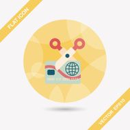 credit card flat icon with long shadow eps10 N16