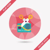 credit card flat icon with long shadow eps10 N17
