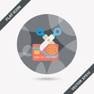 credit card flat icon with long shadow eps10 N18