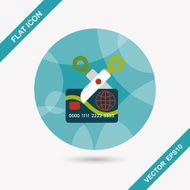 credit card flat icon with long shadow eps10 N19