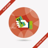 credit card flat icon with long shadow eps10 N20