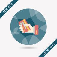 credit card flat icon with long shadow eps10 N22