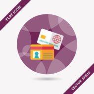 credit card flat icon with long shadow eps10 N23