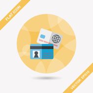 credit card flat icon with long shadow eps10 N24