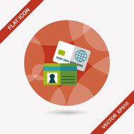 credit card flat icon with long shadow eps10 N25